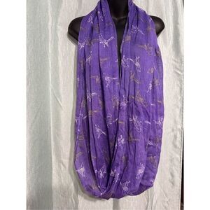 NEW WITH TAGS BEAUTIFUL purple birds designed infinity  SCARF GOOD CONDITION